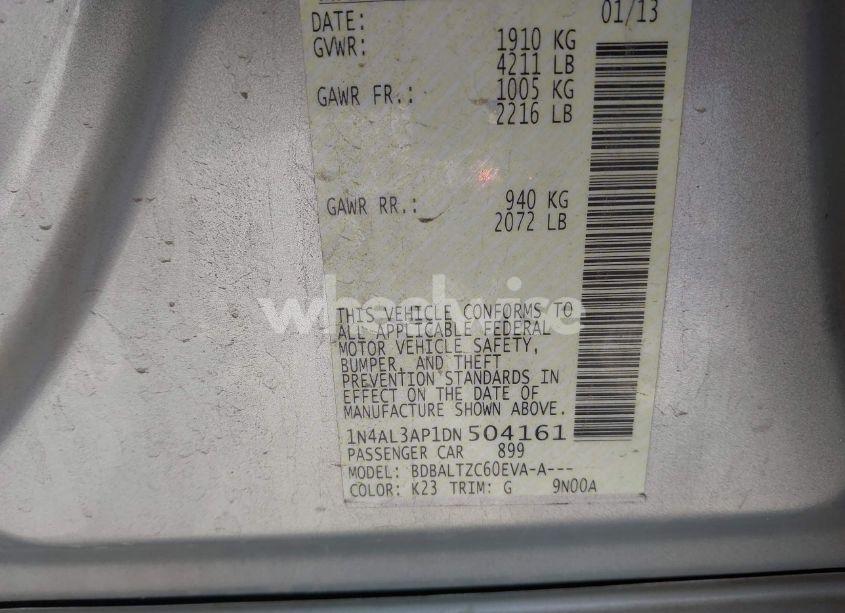 Photo 9 of 2013 Nissan Altima 2.5 SV (VIN 1N4AL3AP1DN504161)