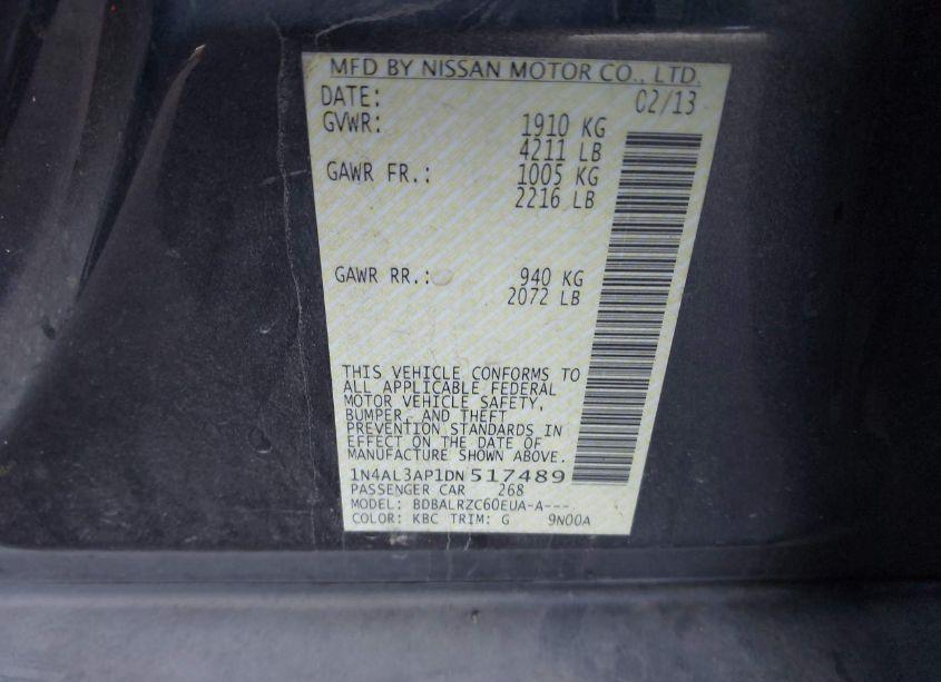 Photo 9 of 2013 Nissan Altima 2.5 S (VIN 1N4AL3AP1DN517489)