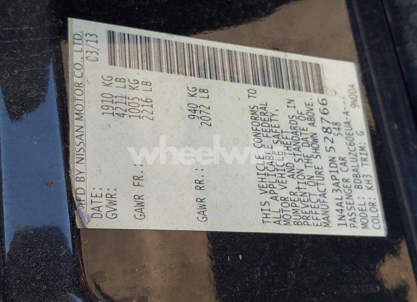 Photo 9 of 2013 Nissan Altima 2.5 SV (VIN 1N4AL3AP1DN528766)