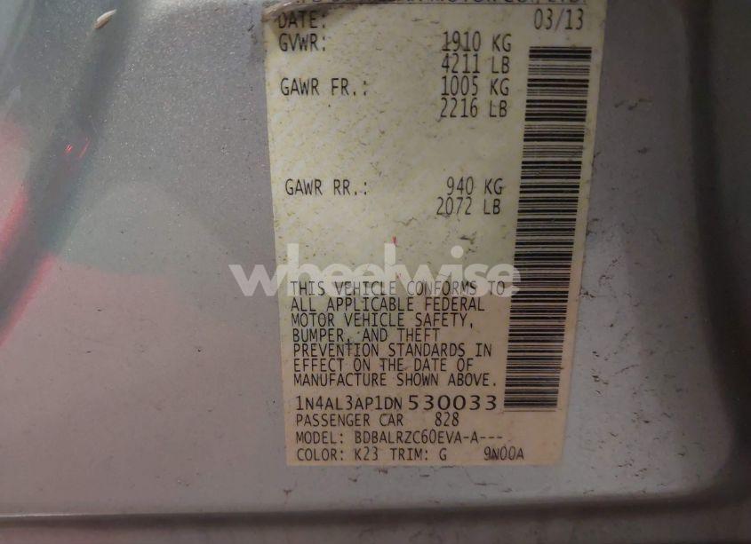 Photo 9 of 2013 Nissan Altima 2.5 S (VIN 1N4AL3AP1DN530033)