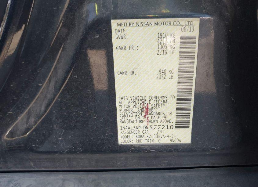 Photo 9 of 2013 Nissan Altima 2.5 S (VIN 1N4AL3AP1DN577210)