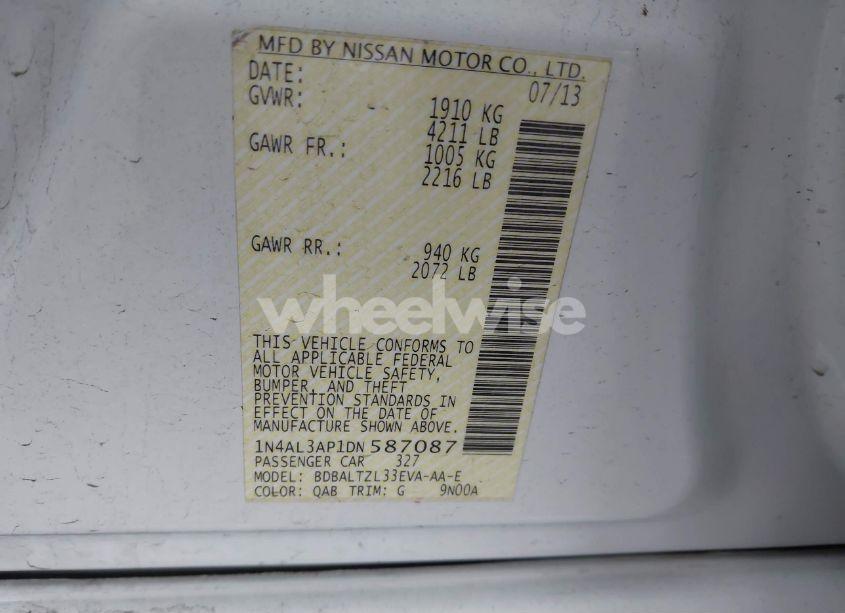 Photo 9 of 2013 Nissan Altima 2.5 SV (VIN 1N4AL3AP1DN587087)