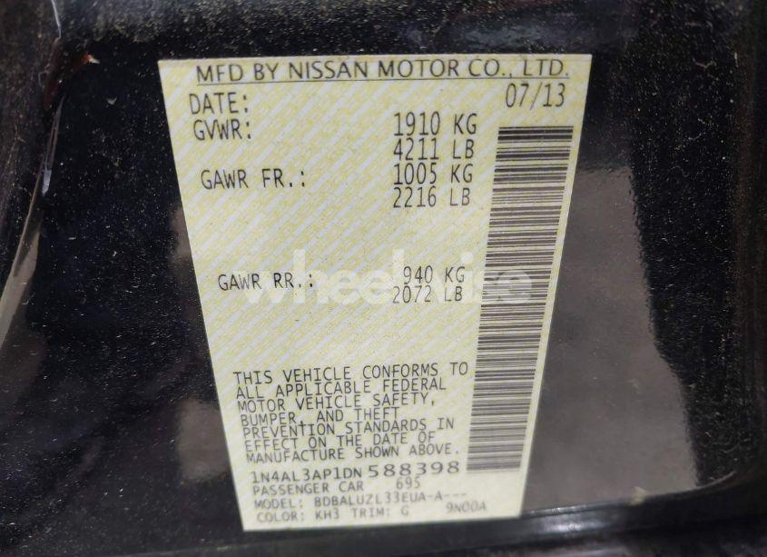 Photo 9 of 2013 Nissan Altima 2.5 SV (VIN 1N4AL3AP1DN588398)