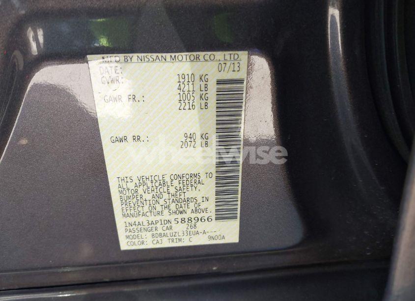 Photo 9 of 2013 Nissan Altima 2.5 SV (VIN 1N4AL3AP1DN588966)