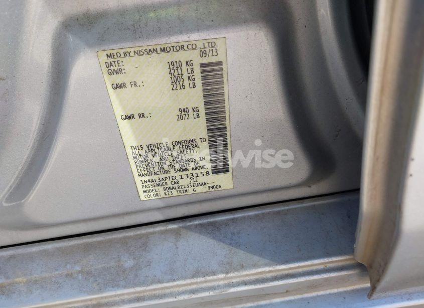 Photo 9 of 2014 Nissan Altima 2.5 S (VIN 1N4AL3AP1EC133158)