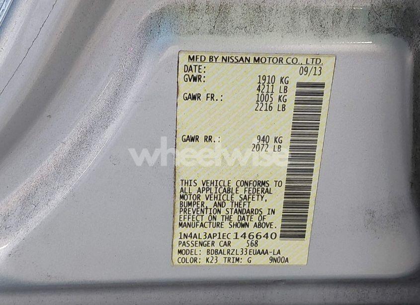 Photo 9 of 2014 Nissan Altima 2.5 S (VIN 1N4AL3AP1EC146640)