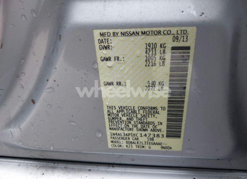 Photo 9 of 2014 Nissan Altima 2.5 S (VIN 1N4AL3AP1EC147383)