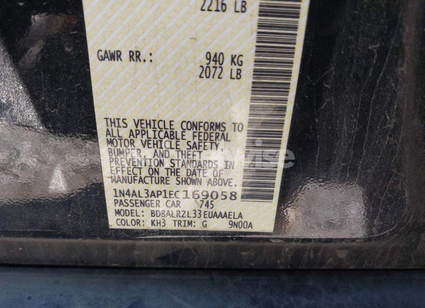 Photo 9 of 2014 Nissan Altima 2.5 S (VIN 1N4AL3AP1EC169058)