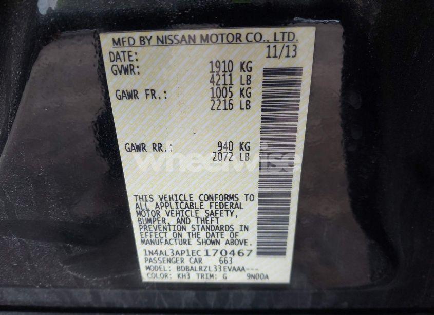 Photo 9 of 2014 Nissan Altima 2.5 S (VIN 1N4AL3AP1EC170467)