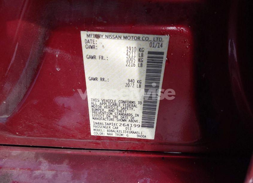 Photo 9 of 2014 Nissan Altima 2.5 S (VIN 1N4AL3AP1EC264199)