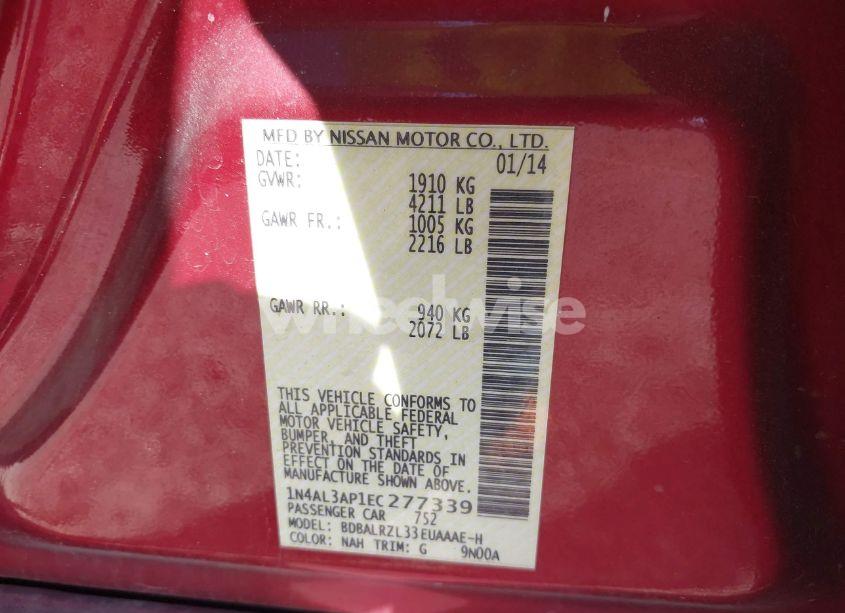 Photo 9 of 2014 Nissan Altima 2.5 S (VIN 1N4AL3AP1EC277339)