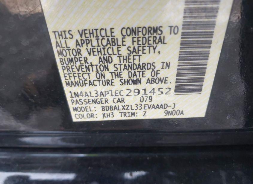 Photo 9 of 2014 Nissan Altima 2.5 SL (VIN 1N4AL3AP1EC291452)