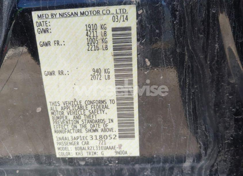 Photo 9 of 2014 Nissan Altima 2.5 S (VIN 1N4AL3AP1EC318052)