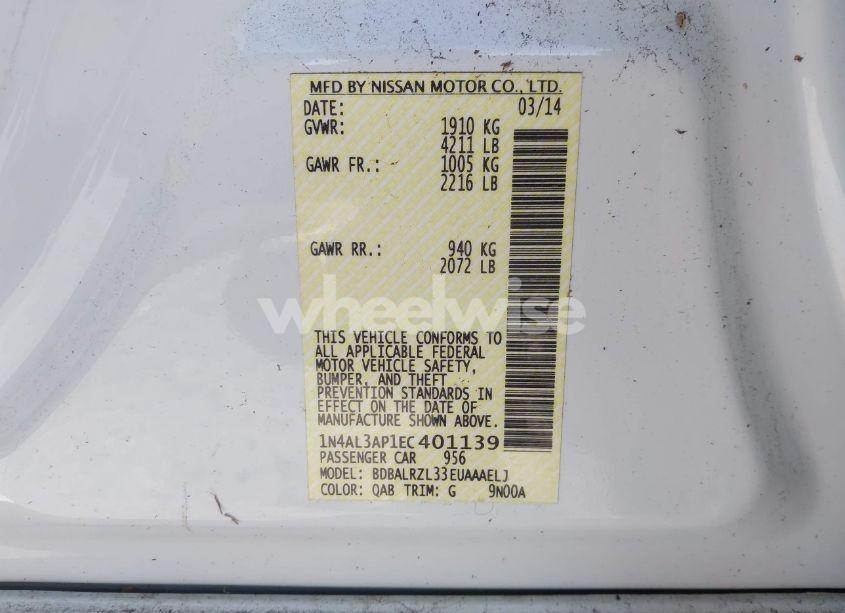 Photo 9 of 2014 Nissan Altima 2.5 S (VIN 1N4AL3AP1EC401139)