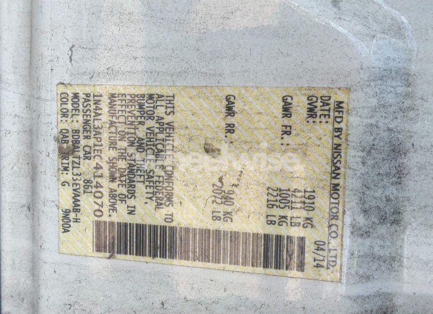 Photo 9 of 2014 Nissan Altima 2.5 SV (VIN 1N4AL3AP1EC414070)