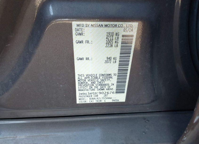 Photo 9 of 2014 Nissan Altima 2.5 S (VIN 1N4AL3AP1EC902676)