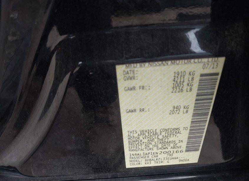 Photo 9 of 2014 Nissan Altima 2.5 S (VIN 1N4AL3AP1EN200166)