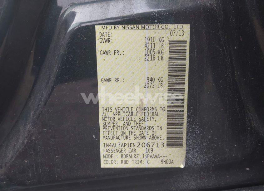 Photo 9 of 2014 Nissan Altima 2.5 S (VIN 1N4AL3AP1EN206713)