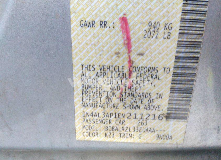 Photo 9 of 2014 Nissan Altima 2.5 S (VIN 1N4AL3AP1EN211216)