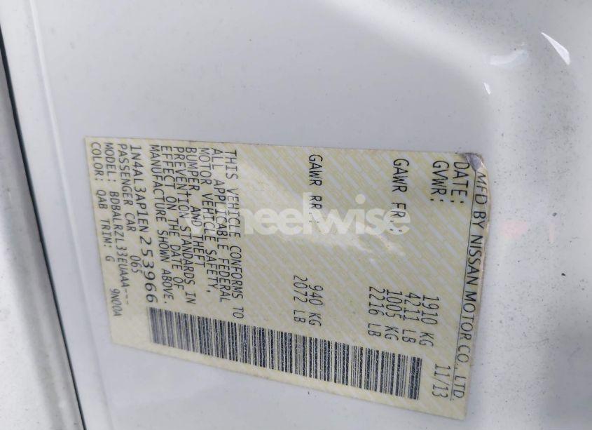 Photo 9 of 2014 Nissan Altima 2.5 S (VIN 1N4AL3AP1EN253966)