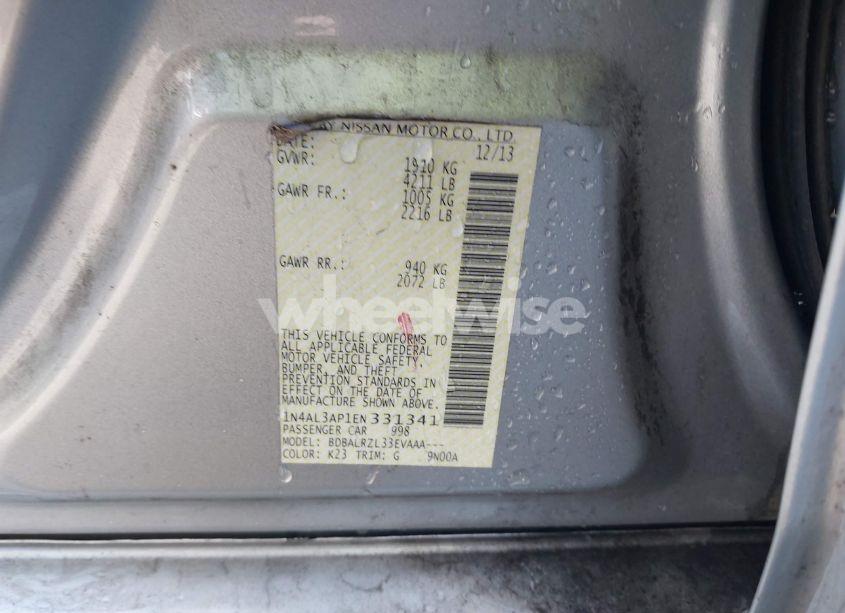 Photo 9 of 2014 Nissan Altima 2.5 S (VIN 1N4AL3AP1EN331341)