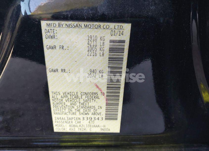 Photo 9 of 2014 Nissan Altima 2.5 S (VIN 1N4AL3AP1EN339343)