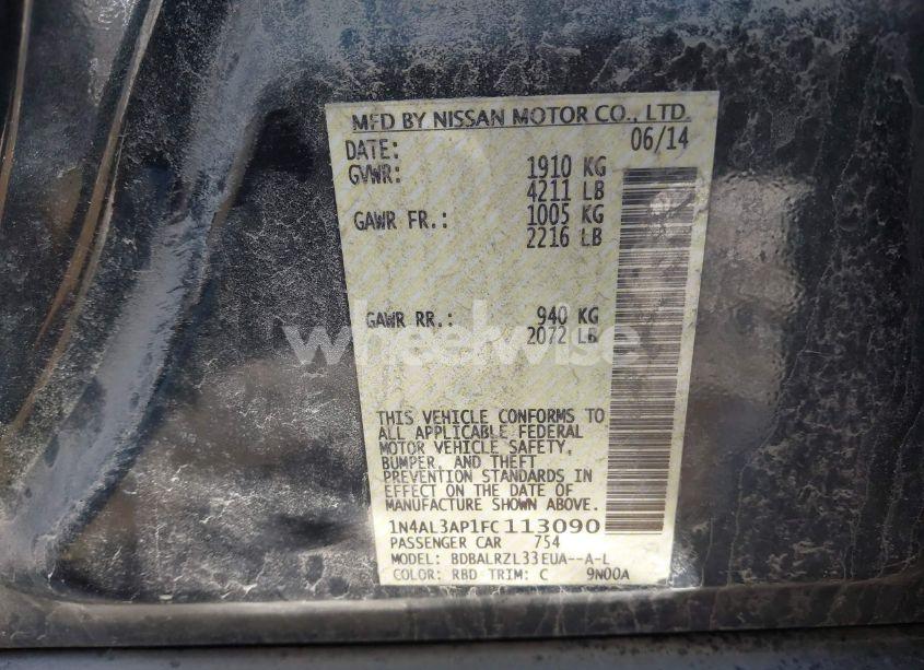 Photo 9 of 2015 Nissan Altima 2.5 SL (VIN 1N4AL3AP1FC113090)