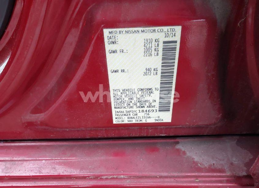 Photo 9 of 2015 Nissan Altima 2.5 S (VIN 1N4AL3AP1FC184693)