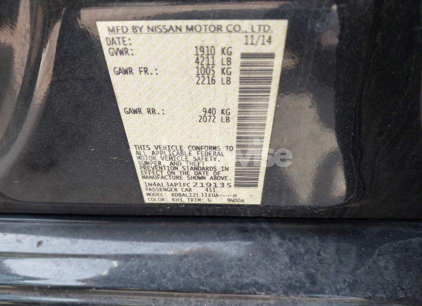 Photo 9 of 2015 Nissan Altima 2.5 SV (VIN 1N4AL3AP1FC219135)