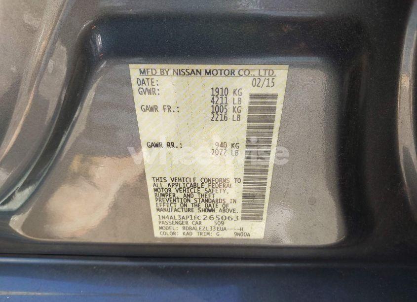 Photo 9 of 2015 Nissan Altima 2.5 S (VIN 1N4AL3AP1FC265063)