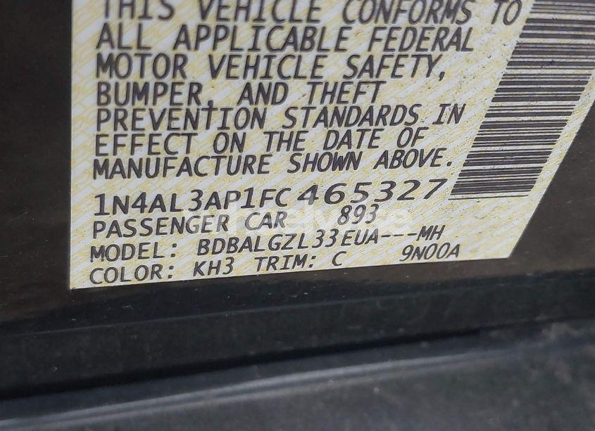 Photo 9 of 2015 Nissan Altima 2.5 S (VIN 1N4AL3AP1FC465327)