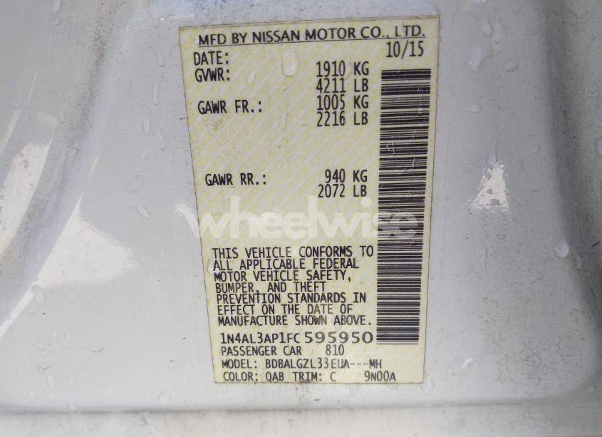 Photo 9 of 2015 Nissan Altima 2.5 S (VIN 1N4AL3AP1FC595950)