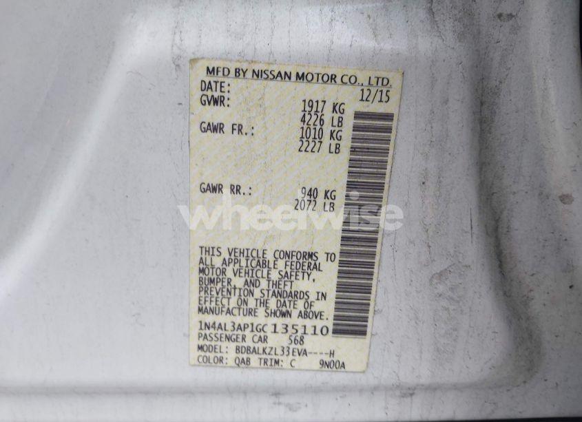 Photo 9 of 2016 Nissan Altima 2.5 SV (VIN 1N4AL3AP1GC135110)