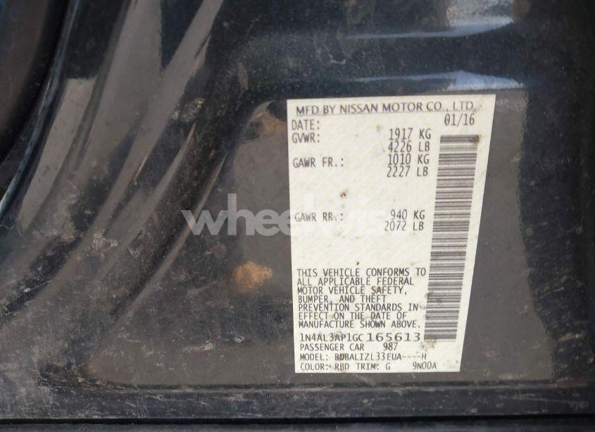 Photo 9 of 2016 Nissan Altima 2.5 SV (VIN 1N4AL3AP1GC165613)