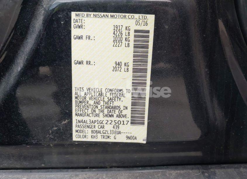 Photo 9 of 2016 Nissan Altima 2.5/2.5 S/2.5 SL/2.5 SR/2.5 SV (VIN 1N4AL3AP1GC225017)