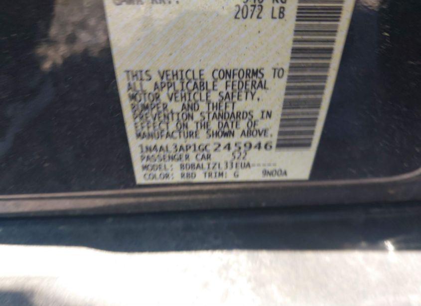 Photo 9 of 2016 Nissan Altima 2.5/2.5 S/2.5 SL/2.5 SR/2.5 SV (VIN 1N4AL3AP1GC245946)