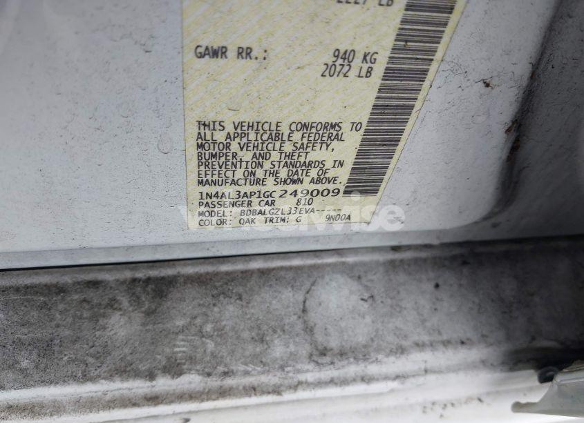 Photo 9 of 2016 Nissan Altima 2.5/2.5 S/2.5 SL/2.5 SR/2.5 SV (VIN 1N4AL3AP1GC249009)