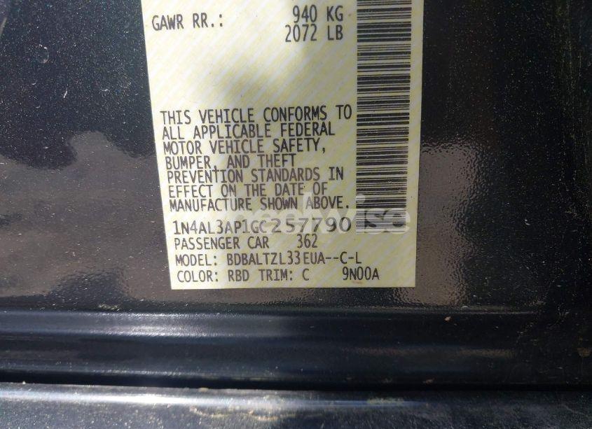 Photo 9 of 2016 Nissan Altima 2.5 SL (VIN 1N4AL3AP1GC257790)