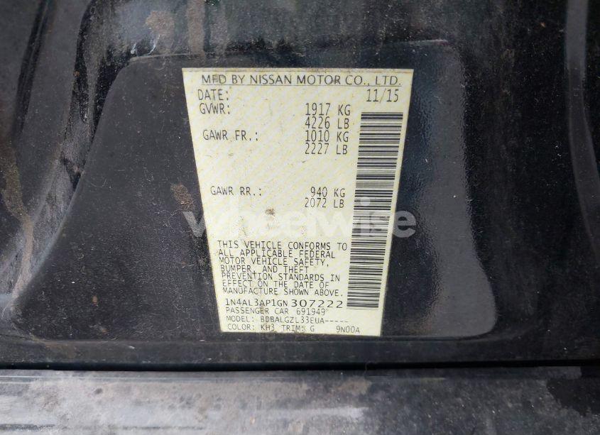 Photo 9 of 2016 Nissan Altima 2.5 S (VIN 1N4AL3AP1GN307222)