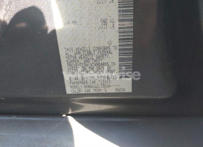 Photo 9 of 2016 Nissan Altima 2.5/2.5 S/2.5 SL/2.5 SR/2.5 SV (VIN 1N4AL3AP1GN328605)