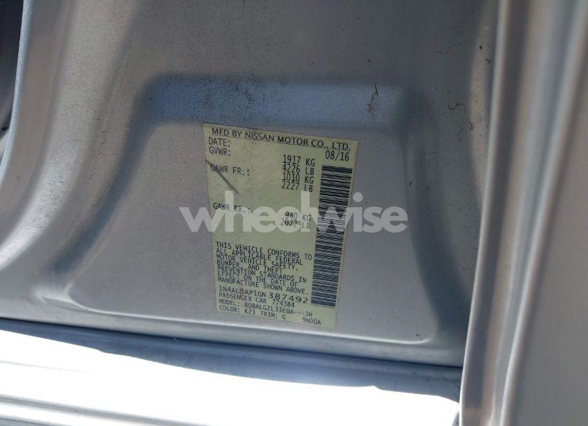 Photo 9 of 2016 Nissan Altima 2.5 S (VIN 1N4AL3AP1GN387492)