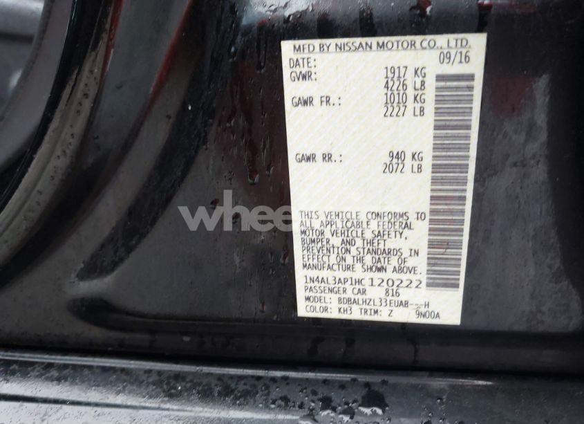 Photo 9 of 2017 Nissan Altima 2.5 SR (VIN 1N4AL3AP1HC120222)