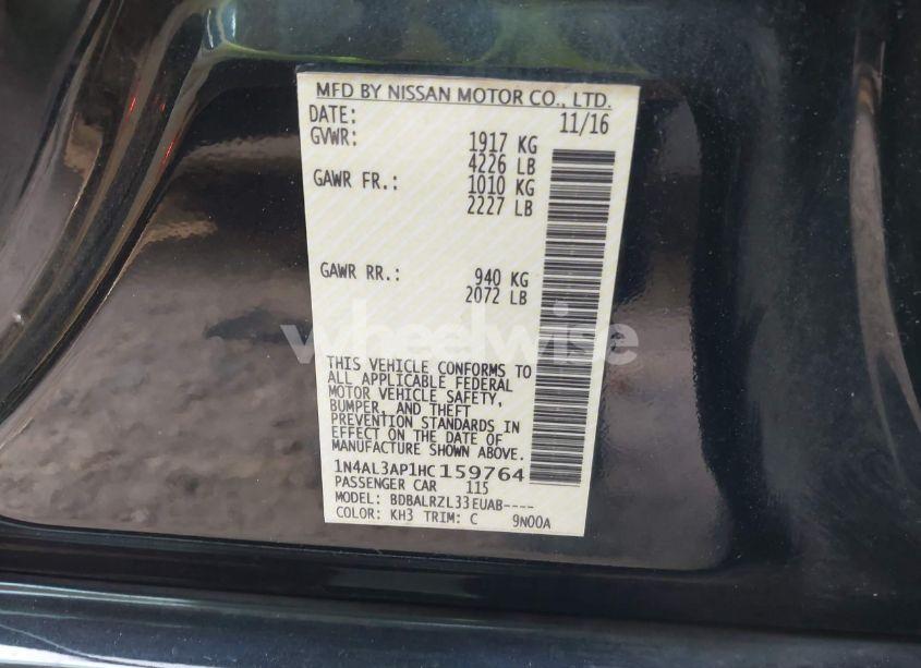 Photo 9 of 2017 Nissan Altima 2.5 SL (VIN 1N4AL3AP1HC159764)