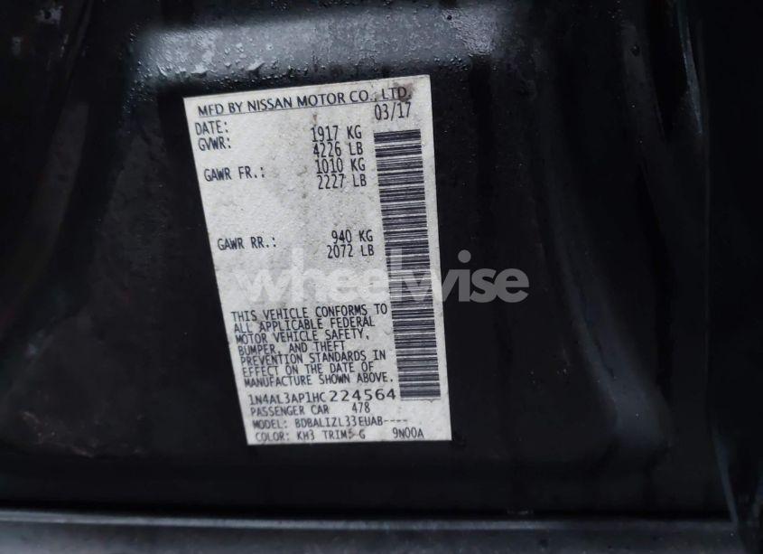 Photo 9 of 2017 Nissan Altima 2.5 SV (VIN 1N4AL3AP1HC224564)