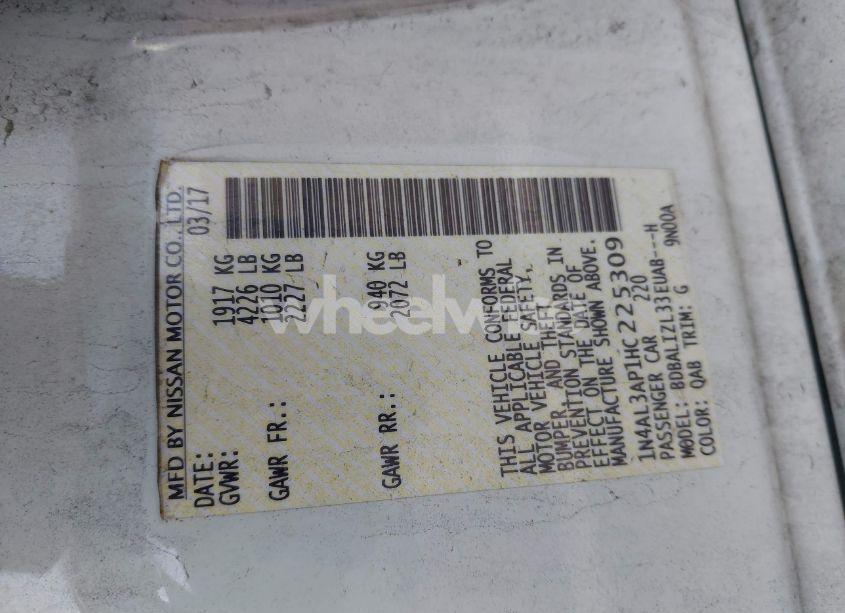 Photo 9 of 2017 Nissan Altima 2.5 SV (VIN 1N4AL3AP1HC225309)