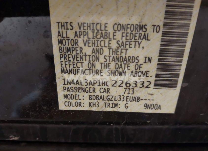 Photo 9 of 2017 Nissan Altima 2.5 S (VIN 1N4AL3AP1HC226332)