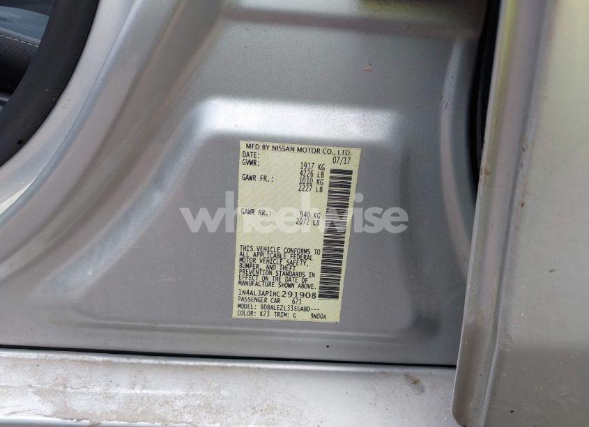 Photo 9 of 2017 Nissan Altima 2.5 S (VIN 1N4AL3AP1HC291908)