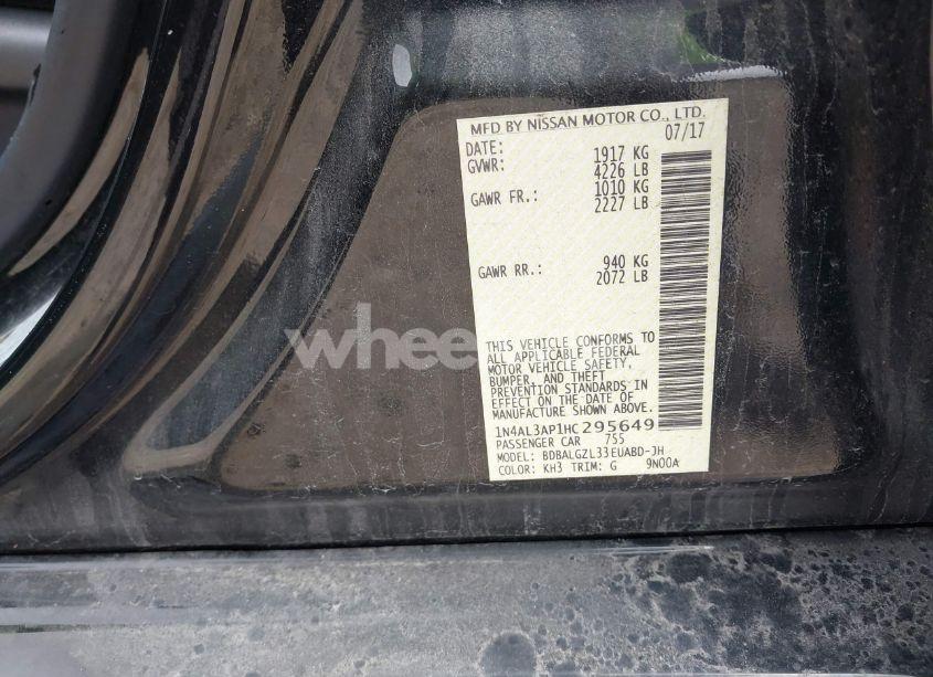 Photo 9 of 2017 Nissan Altima 2.5 S (VIN 1N4AL3AP1HC295649)