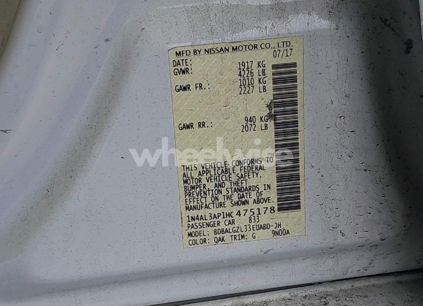 Photo 9 of 2017 Nissan Altima 2.5 S (VIN 1N4AL3AP1HC475178)