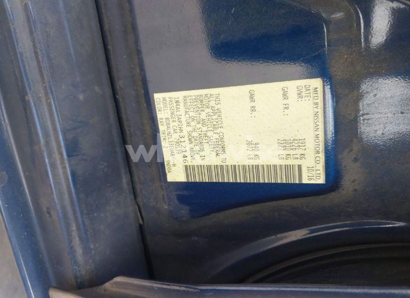 Photo 9 of 2017 Nissan Altima 2.5 SR (VIN 1N4AL3AP1HN312146)